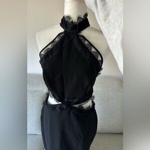 Fashion Nova Black Lace Trim Chemise